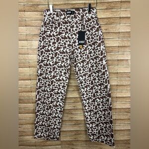 MINGA London, brown cow print jeans size 30